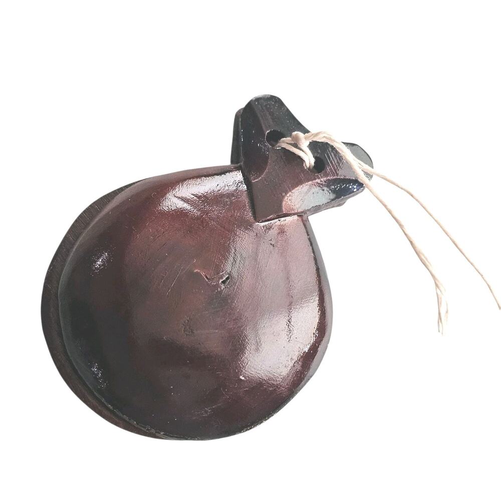 Vintage Hand Carved Handmade Wood Castanet Castañuelas Flamenco Music Instrument